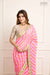 Peach Pink Banarasi Georgette Leheriya Saree