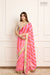 Orange Rani Pink Banarasi Organza Leheriya Saree