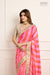 Orange Rani Pink Banarasi Organza Leheriya Saree