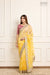 Yellow Banarasi Organza Leheriya Saree