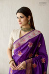 Purple Handwoven Banarasi Silk Saree