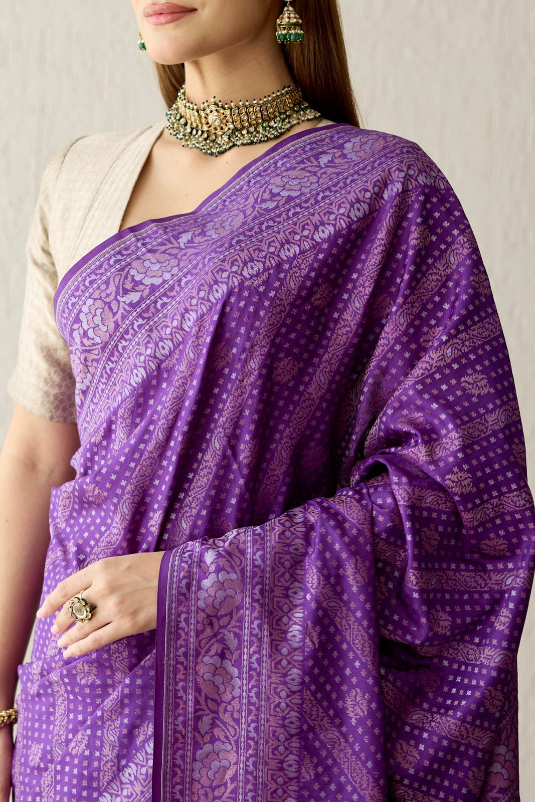 Purple Handwoven Banarasi Silk Saree