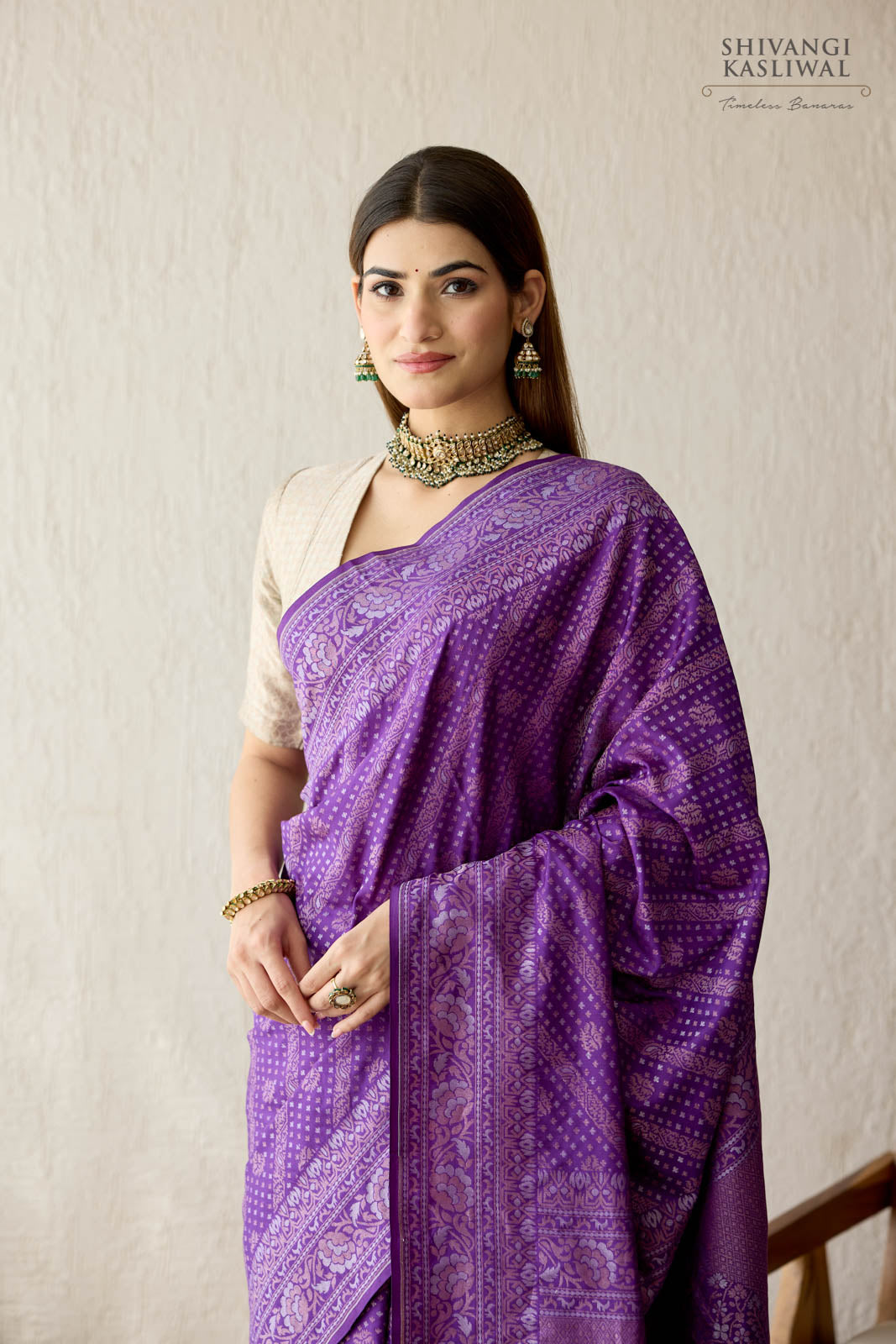 Purple Handwoven Banarasi Silk Saree