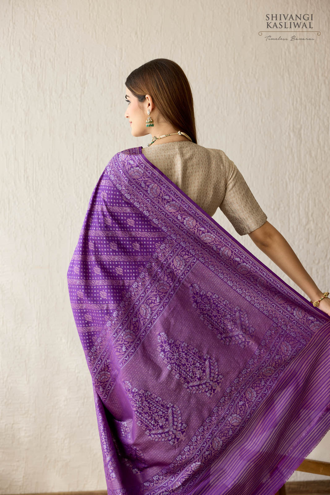 Purple Handwoven Banarasi Silk Saree