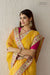 Yellow Banarasi Organza Leheriya Saree