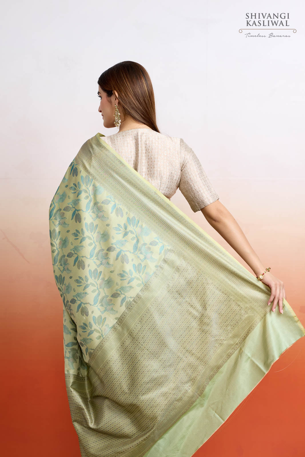 Pista Green Handwoven Banarasi Silk Saree