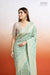 Mint Blue Handwoven Banarasi Georgette Saree