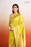 Lime Yellow Handwoven Banarasi Silk Saree