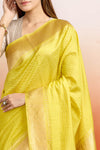 Lime Yellow Handwoven Banarasi Silk Saree