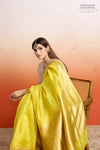 Lime Yellow Handwoven Banarasi Silk Saree