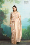 Beige Handwoven Banarasi Silk Tissue Saree