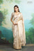 Beige Handwoven Banarasi Silk Tissue Saree