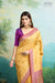 Mustard Yellow Handwoven Banarasi Tussar Georgette Saree