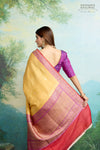 Mustard Yellow Handwoven Banarasi Tussar Georgette Saree