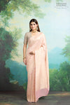 Blush Peach Handwoven Banarasi Georgette Saree