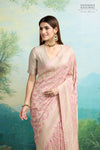 Rose Pink Handwoven Banarasi Georgette Saree