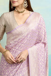 Lilac Handwoven Banarasi Georgette Saree