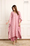 Pink Banarasi Moonga Silk Kaftan Set