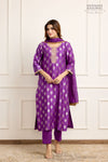 Purple Banarasi Chiniya Silk Kurta Set