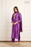 Purple Banarasi Chiniya Silk Kurta Set