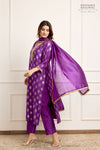 Purple Banarasi Chiniya Silk Kurta Set