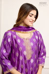 Purple Banarasi Chiniya Silk Kurta Set