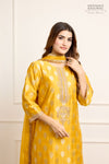 Mustard Yellow Banarasi Chiniya Silk Kurta Set