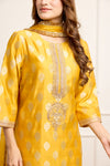 Mustard Yellow Banarasi Chiniya Silk Kurta Set