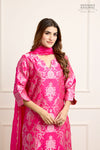 Rani Pink Banarasi Chiniya Silk Kurta Set