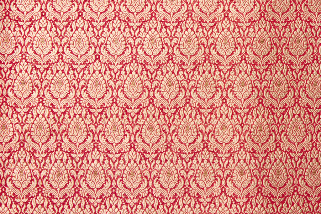 Pink Dual Tone Handwoven Banarasi Brocade Fabric