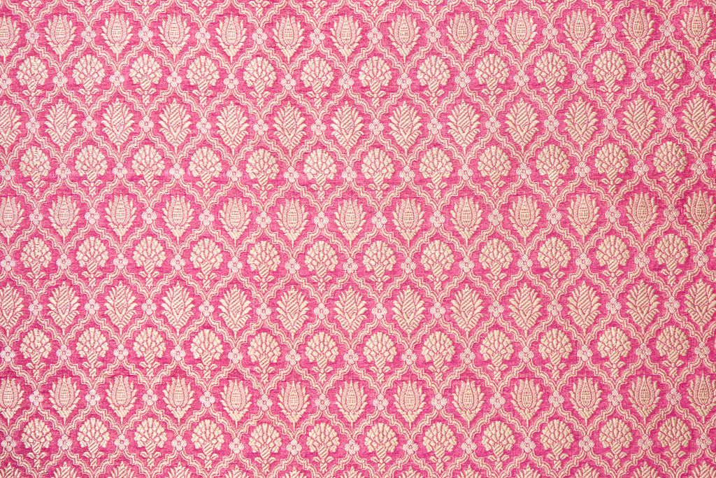 Rani Pink Handwoven Banarasi Brocade Fabric