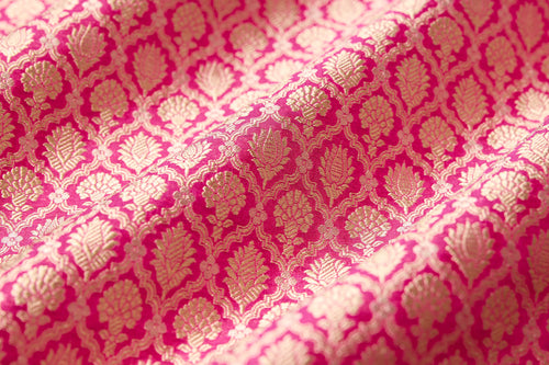 Rani Pink Handwoven Banarasi Brocade Fabric