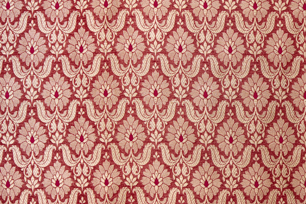 Maroon Handwoven Banarasi Brocade Fabric