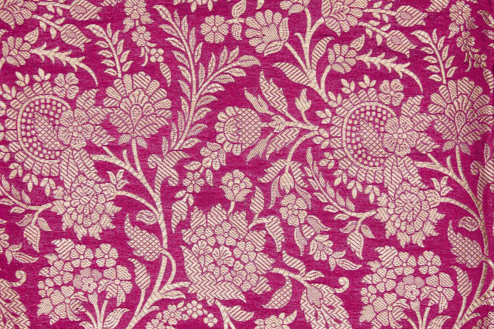 Pink Dual Tone Handwoven Banarasi Brocade Fabric