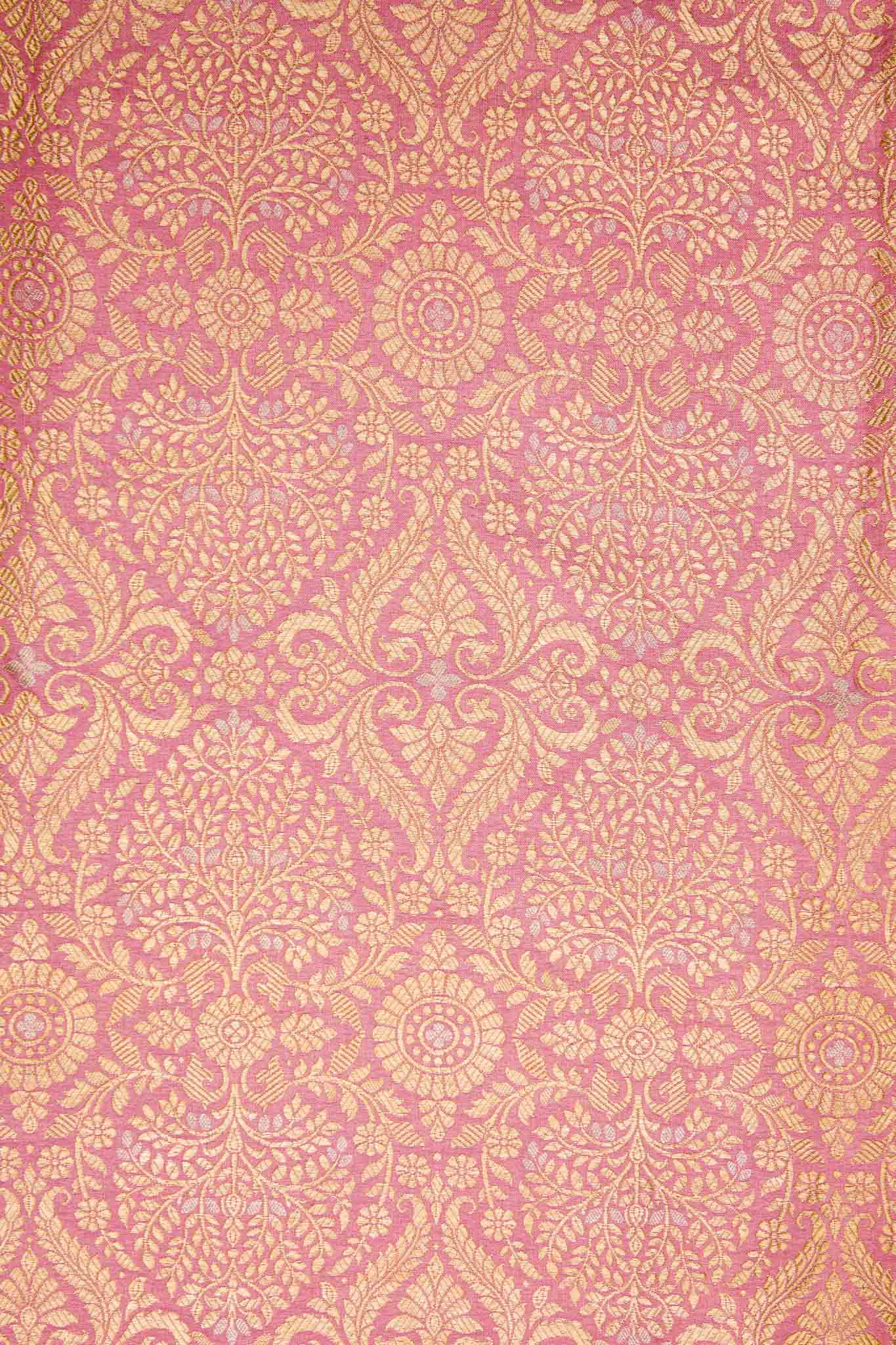 Baby Pink Handwoven Banarasi Brocade Fabric
