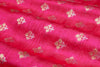 Pink Dual Tone Handwoven Banarasi Raw Silk Fabric