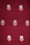 Maroon Handwoven Banarasi Raw Silk Fabric