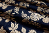 Midnight Blue Handwoven Banarasi Raw Silk Fabric