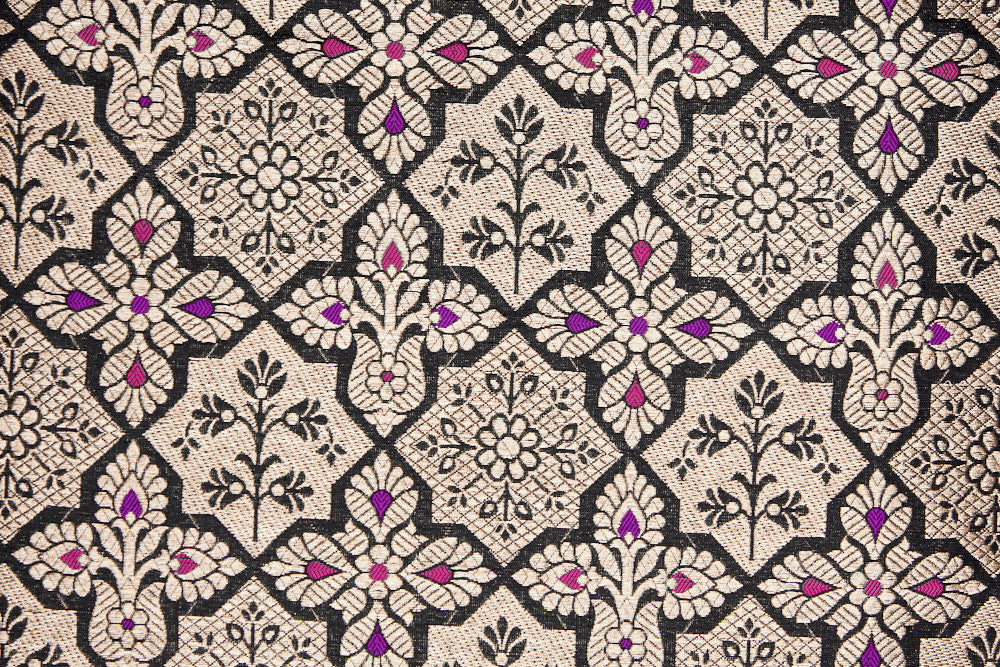 Black Handwoven Banarasi Brocade Fabric