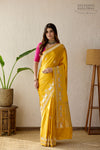 Yellow Handwoven Banarasi Kadhua Silk Saree