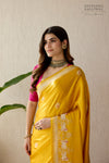 Yellow Handwoven Banarasi Kadhua Silk Saree