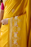 Yellow Handwoven Banarasi Kadhua Silk Saree