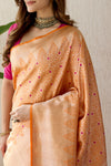 Orange Handwoven Banarasi Silk Saree