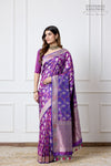 Purple Dual Tone Handwoven Banarasi Silk Saree