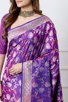 Purple Dual Tone Handwoven Banarasi Silk Saree