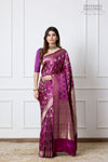 Wine Handwoven Banarasi Silk Saree