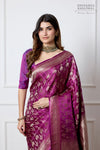 Wine Handwoven Banarasi Silk Saree