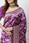 Magenta Pink Handwoven Banarasi Silk Saree