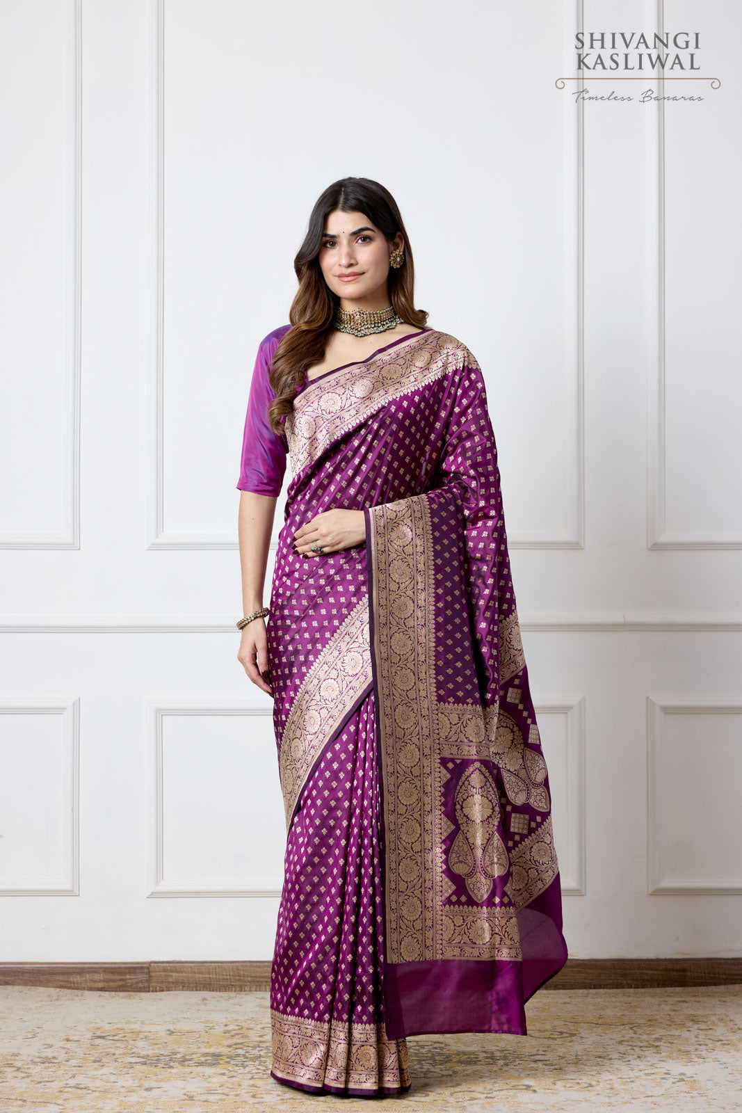 Magenta Pink Handwoven Banarasi Silk Saree