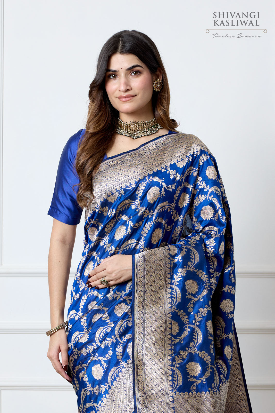 Royal Blue Handwoven Banarasi Silk Saree